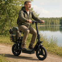 APEFOX C14 Seated Electric Scooter with Rear Basket