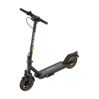 KingSong E1 KSE electric scooter, elevated three-quarter view showing the textured deck