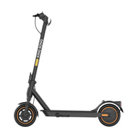 KingSong E1 KSE electric scooter, right-side profile showing rear hub motor and folding frame