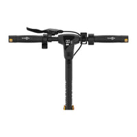 KingSong E1 KSE handlebar detail showing LED display, brake lever and throttle controls