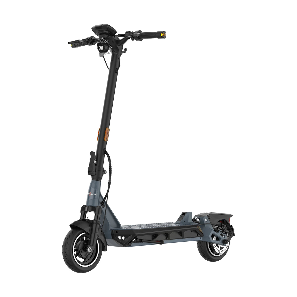 KingSong N12 Pro grey electric scooter with horizontal dashboard, front three-quarter view