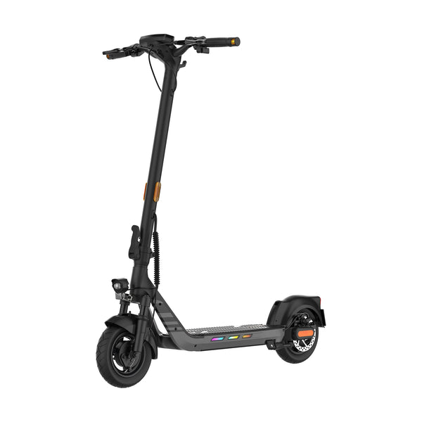 KingSong N14 KSE black electric scooter, front three-quarter view on a white background