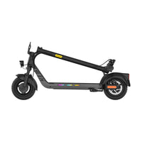 KingSong N14 KSE folded side profile showing the folded stem and both wheels