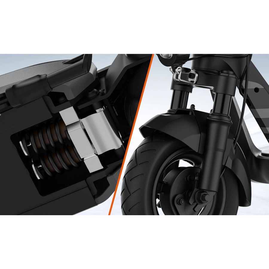 Dual Suspension & 10-Inch Pneumatic Tyres