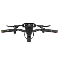KingSong N14 KSE LED dashboard, brake levers and handlebar-end turn indicators close-up