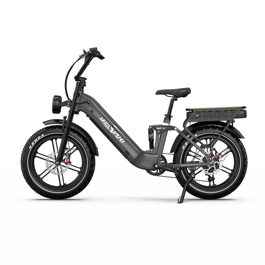 Onesport OT08 Pro Full Suspension E-Bike | 500W Dual Battery | 190km Range | 20" Fat Tyre